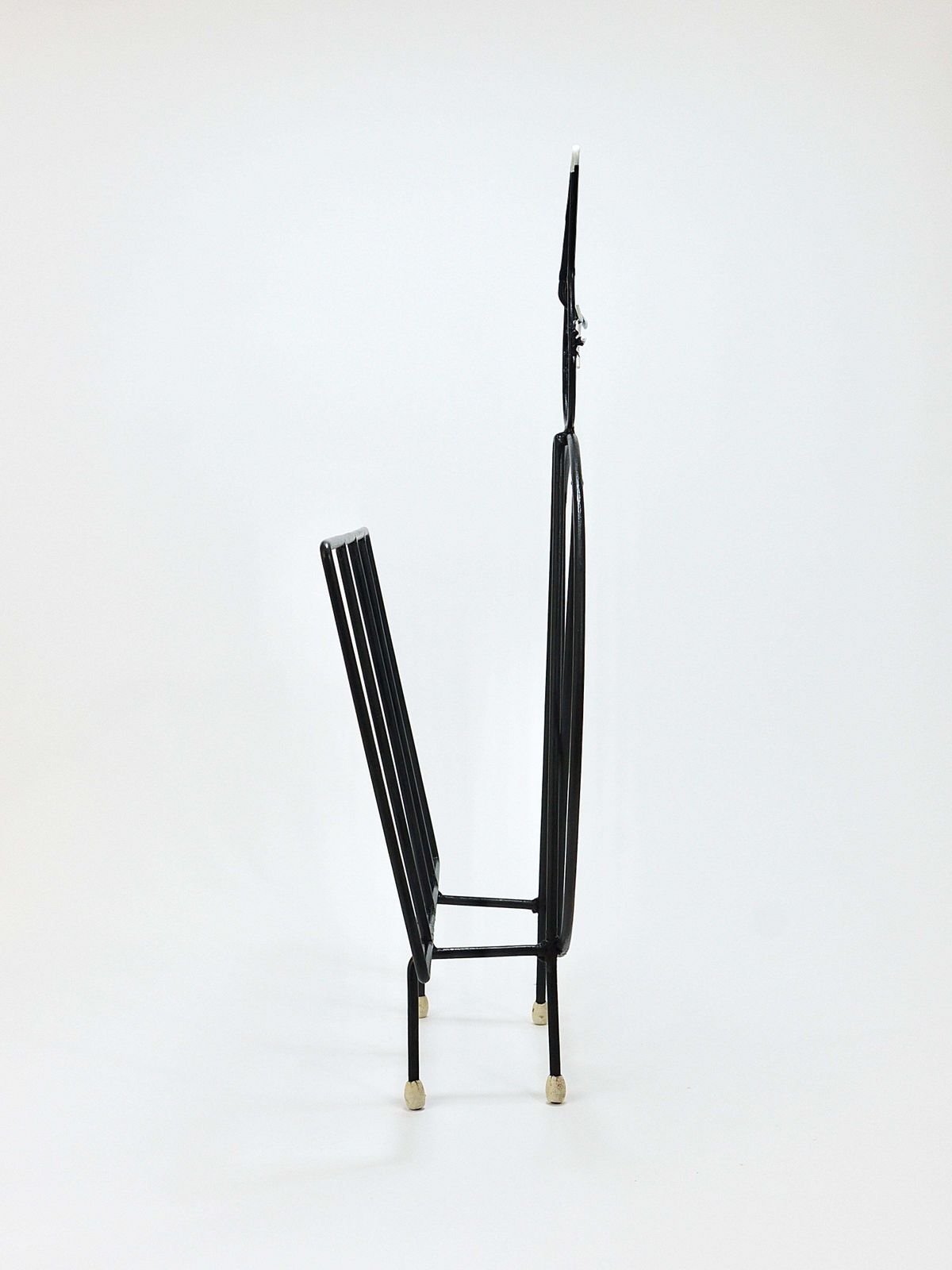 photo buy Midcentury Cat Shaped Magazine Stand Or Record Rack, Iron, Italy, 1950s