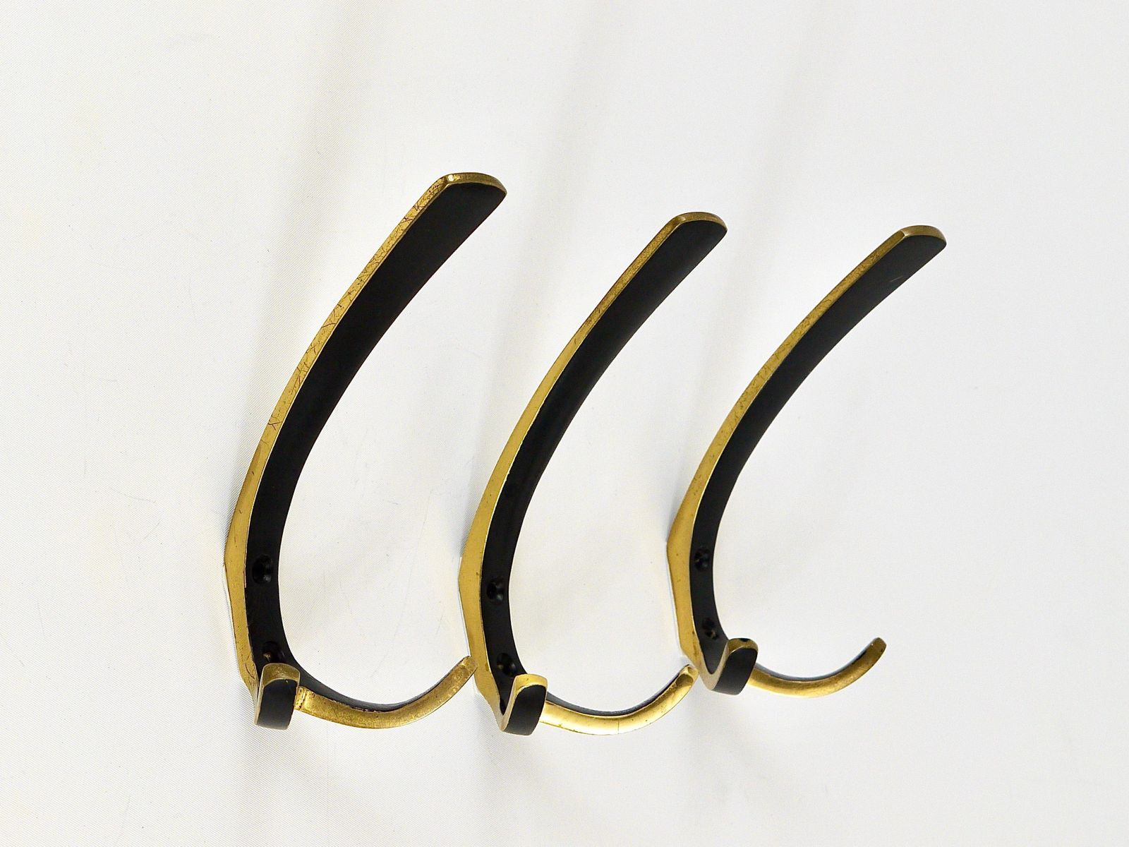 Up To 10 Midcentury Brass Double Wall Hooks By Herta Baller, Austria, 1950s photo buy
