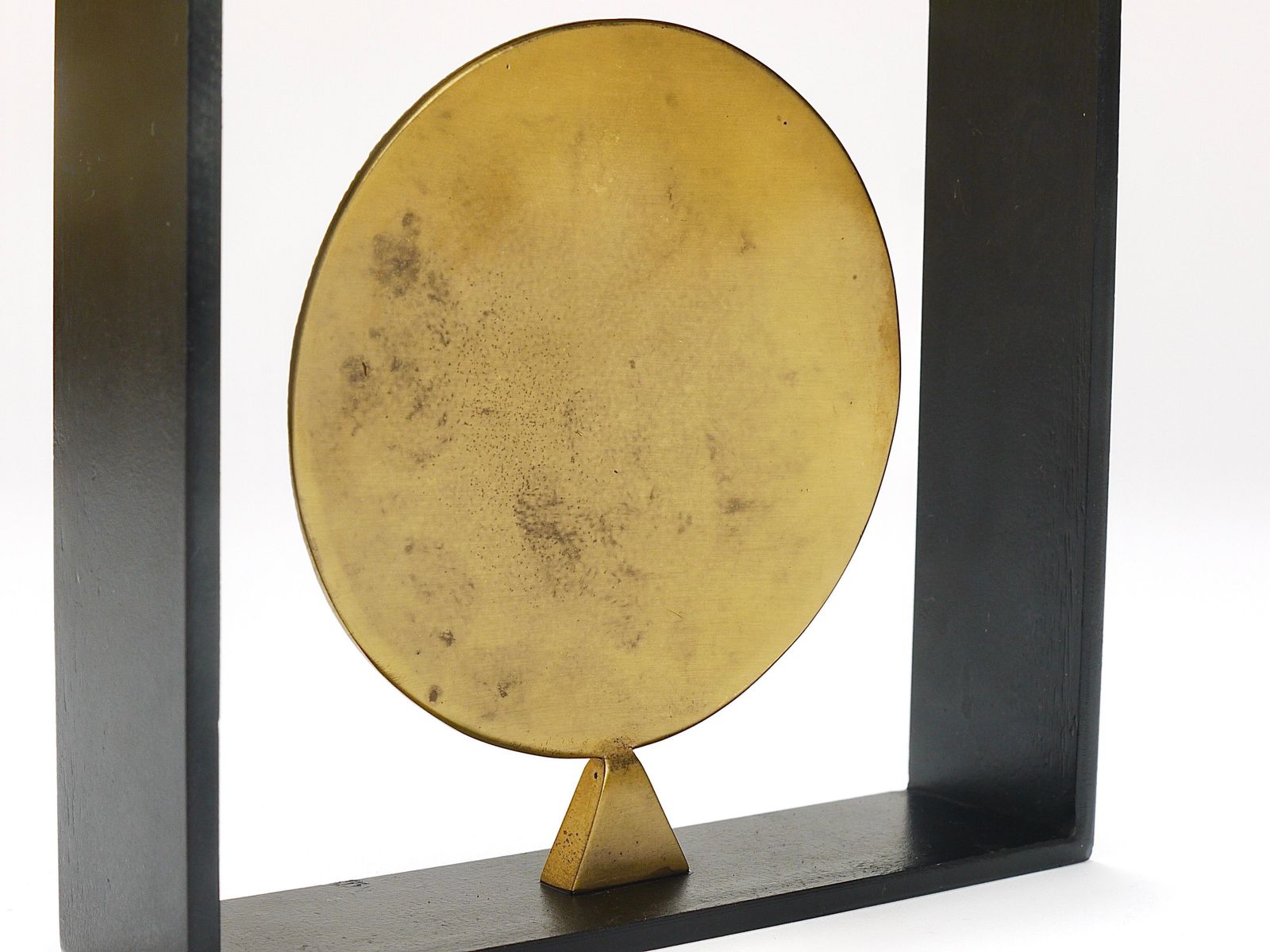 photo vinterior Carl Aubock Iron & Brass Coin Medal Midcentury Bookend, Austria, 1970s