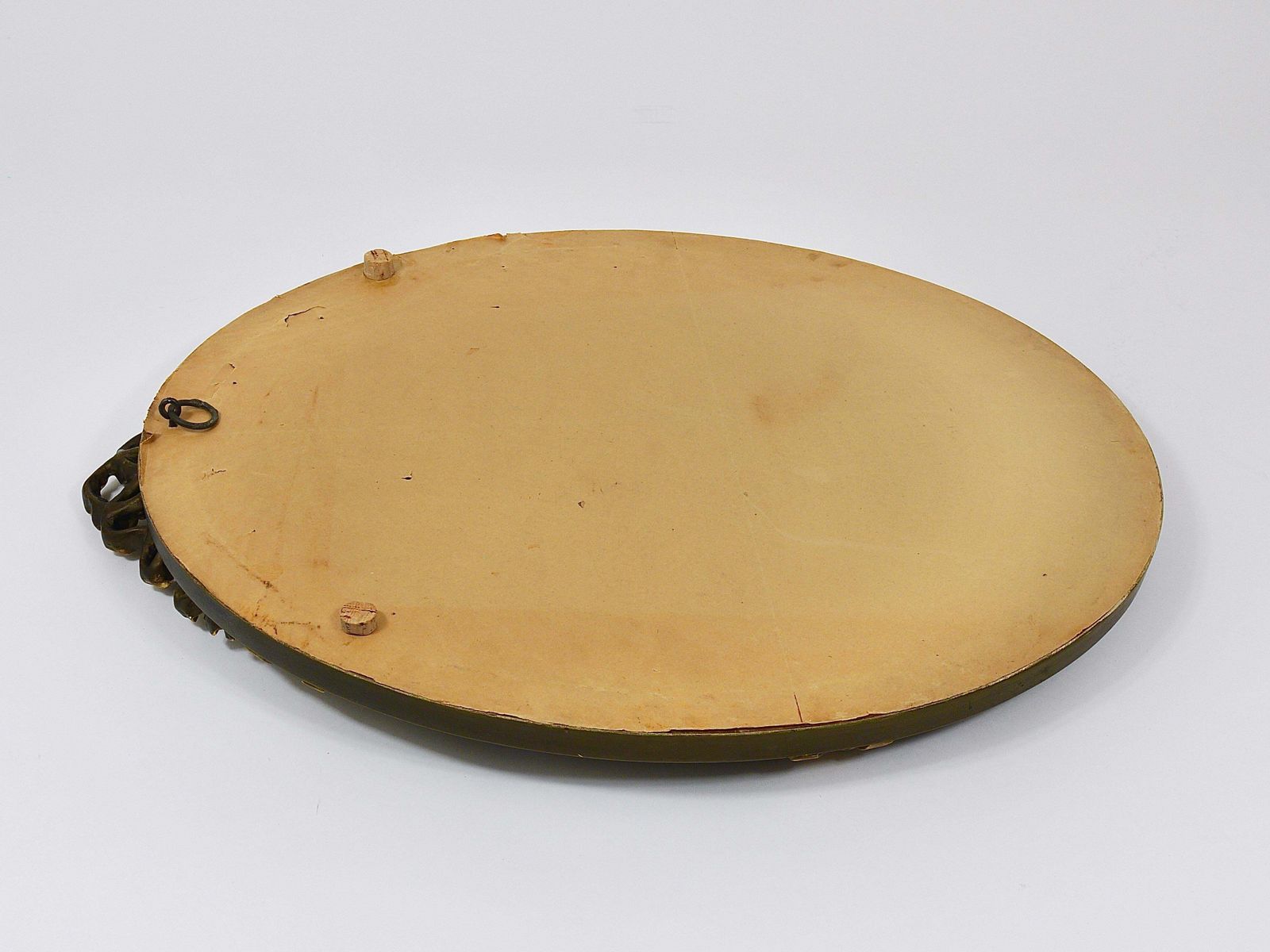 1290.0 Neoclassical Oval Gilt Wood Gustavian Style Faceted Wall Mirror, Italy, 1900s photo