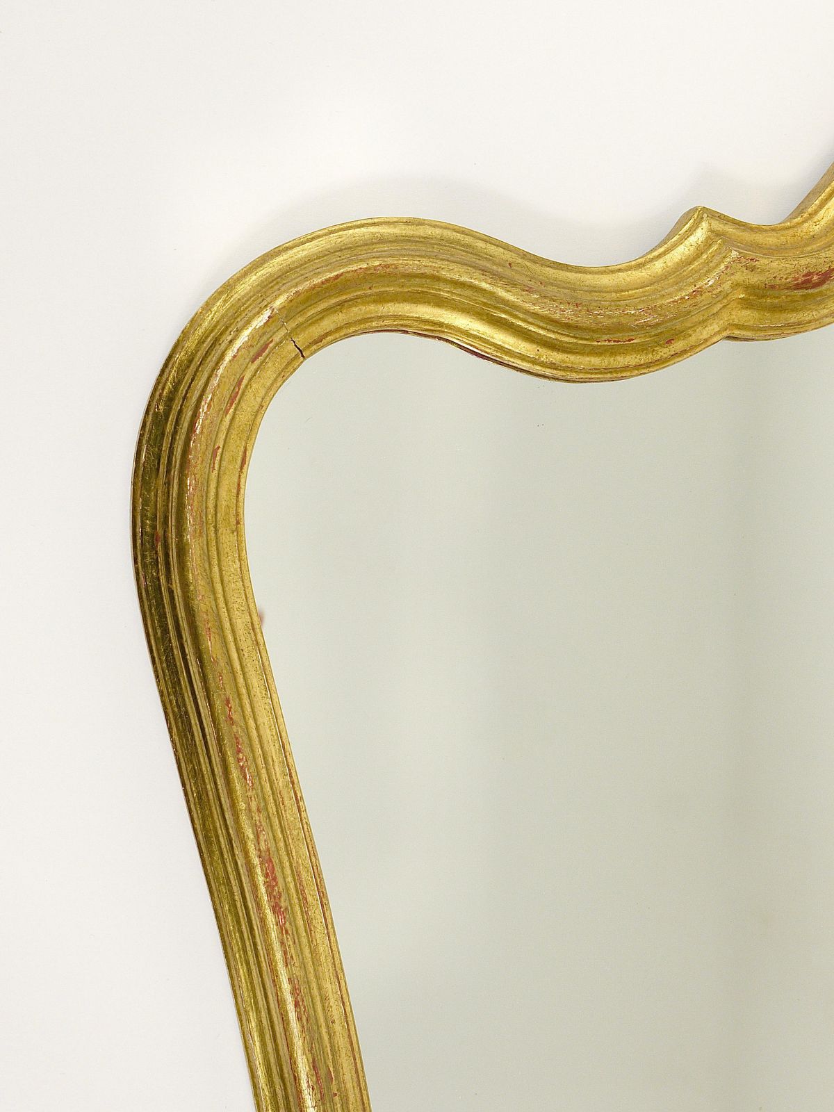 Home Decor Chelini Firenze Curved Gilt Wood Mid Century Wall Mirror, Italy, 1950s photo