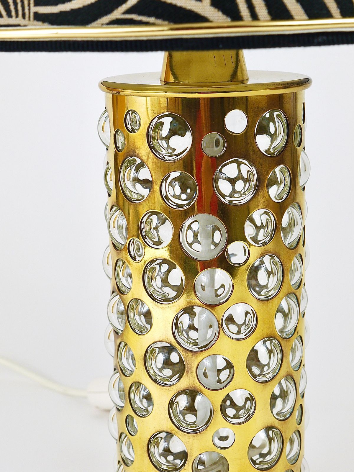 photo for sale Rupert Nikoll Midcentury Brass Tube Bubble Glass Table Lamp, Austria, 1950s