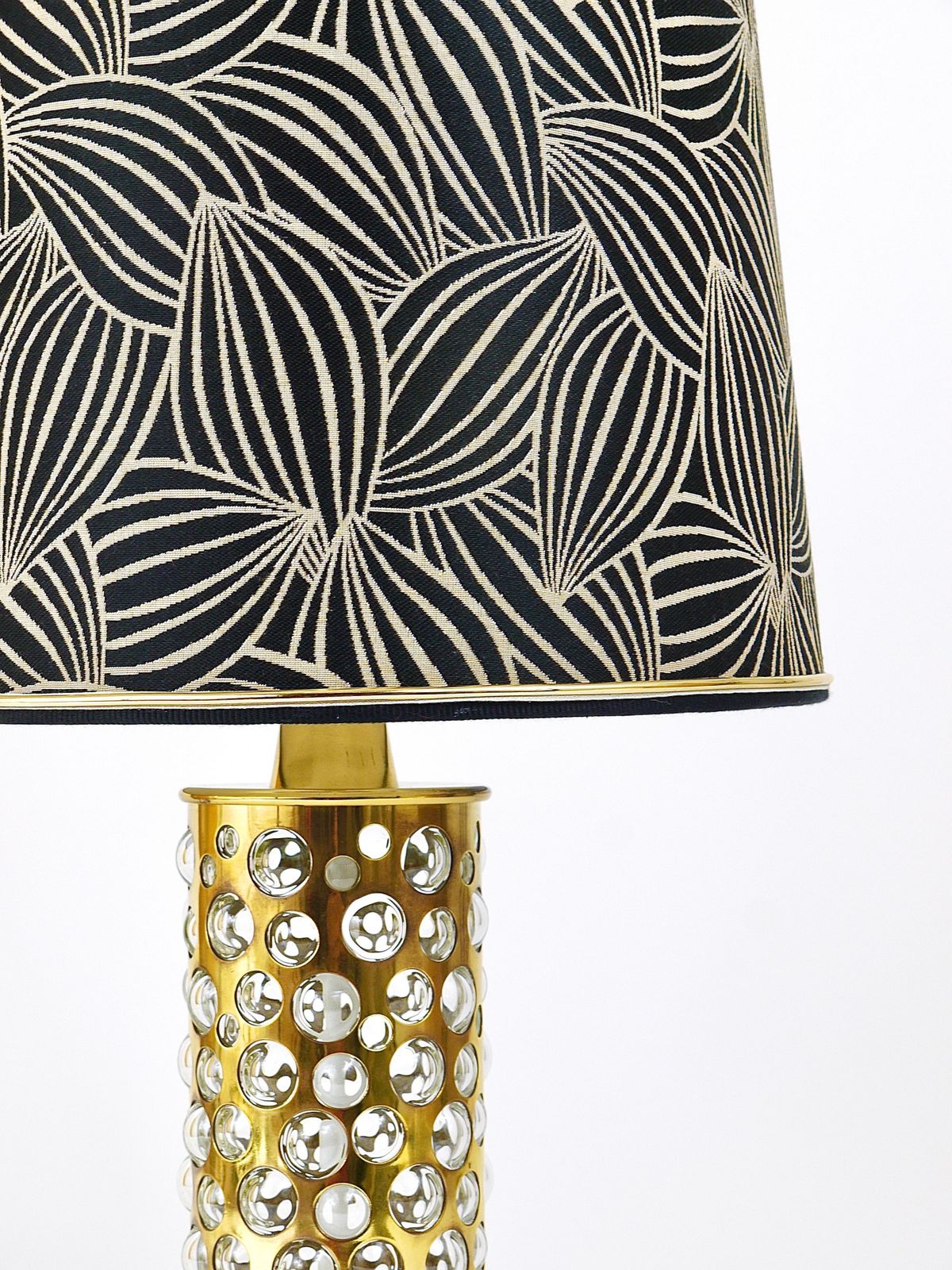 photo buy Rupert Nikoll Midcentury Brass Tube Bubble Glass Table Lamp, Austria, 1950s