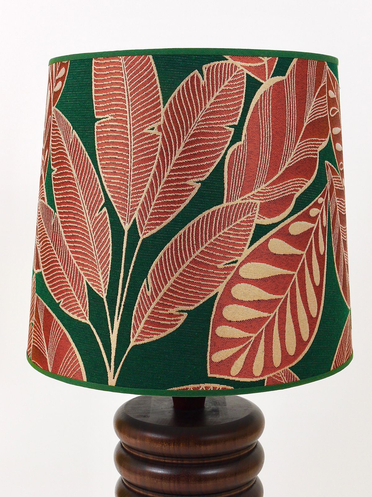 Midcentury Table Or Side Lamp, Turned Wood Base, Sweden, 1970s photo furniture