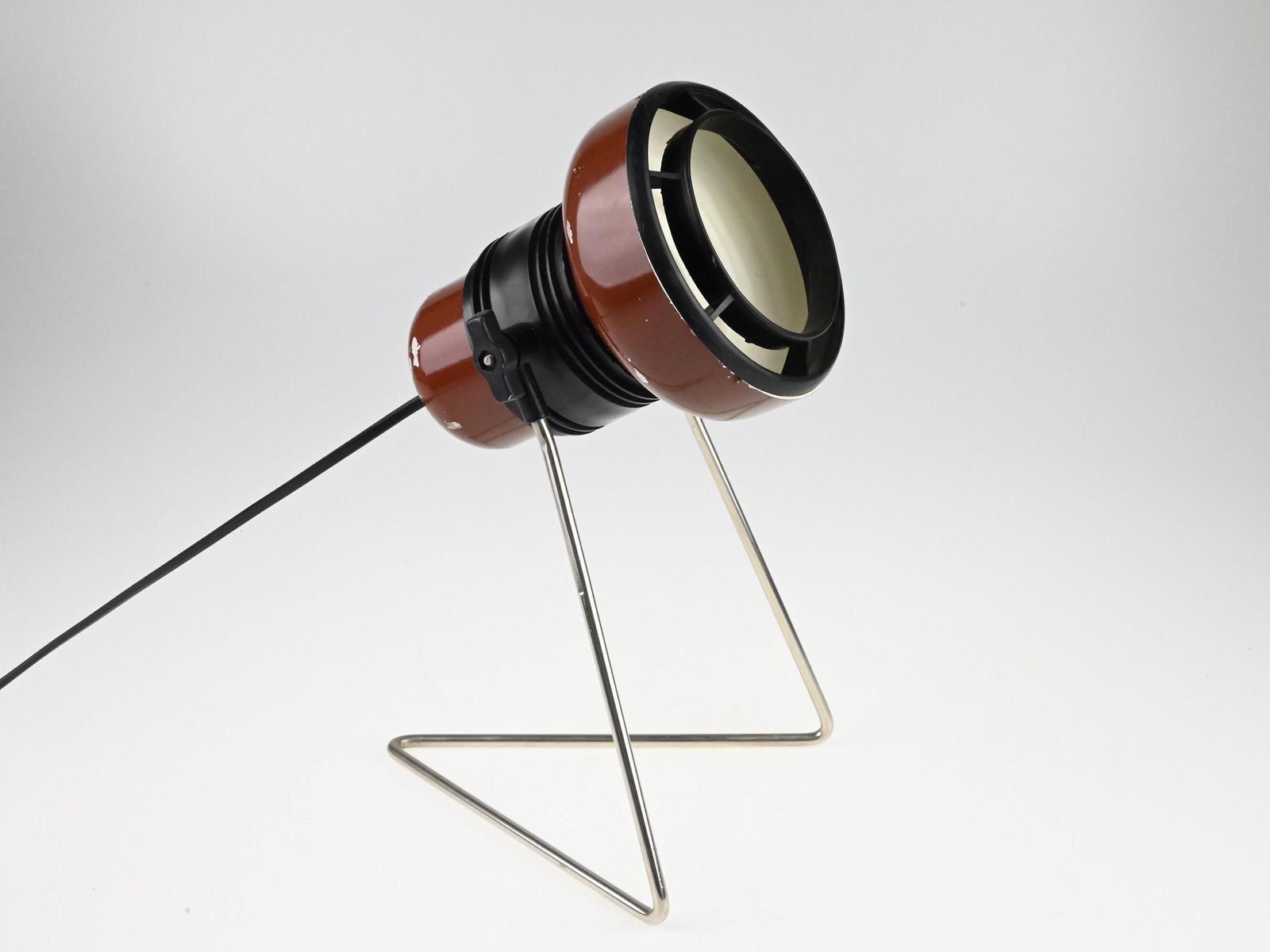 Vintage Brown Table Lamp, Mid Century Lamp, Desk Lamp, Bedside Lamp, Brown Lamp, Table Light, Retro Lighting, Vintage Lamp, Brown Desk Lamp photo for sale