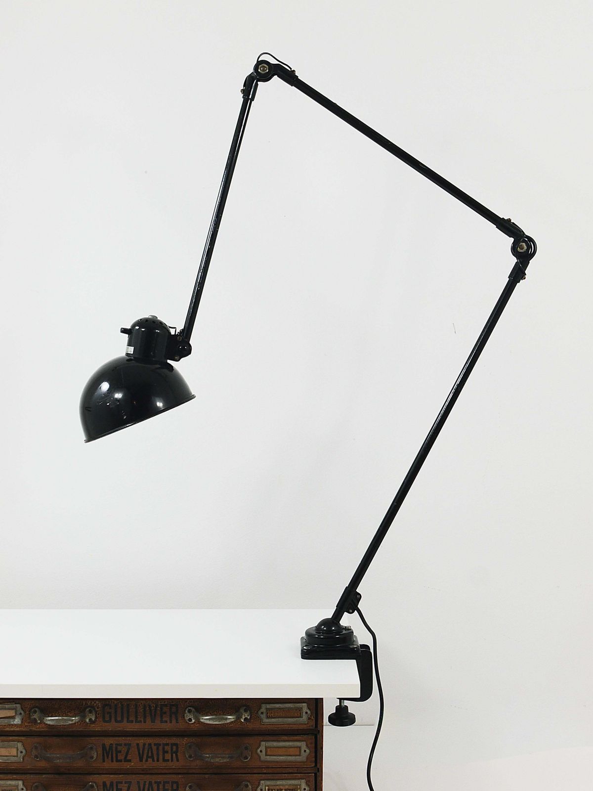 photo furniture Christian Dell Bauhaus Industrial Table Clamp Wall Lamp, Koranda Austria, 1930s