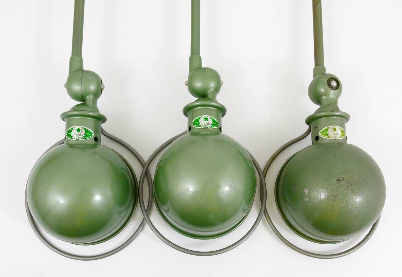 Two Matching Jean Louis Domecq For Jielde Lyon Industrial Clamp Lamps, 1950s photo vinterior
