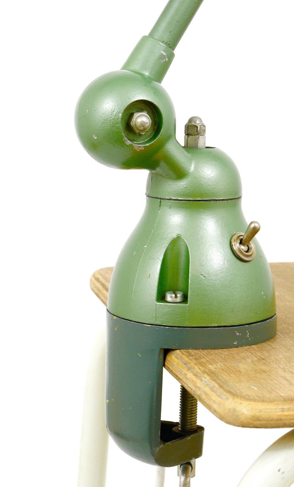 photo furniture Two Matching Jean Louis Domecq For Jielde Lyon Industrial Clamp Lamps, 1950s