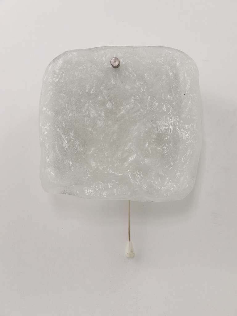 Midcentury Kalmar Frosted Ice Glass Panel Sconce Wall Light, Austria, 1960s photo furniture