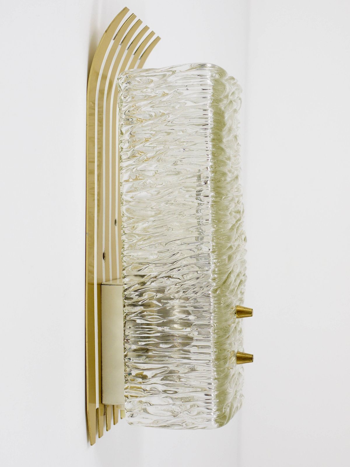 J.T. Kalmar Vienna Pair Of Unusual Brass Glass Sconces, Austria, 1950s photo buy