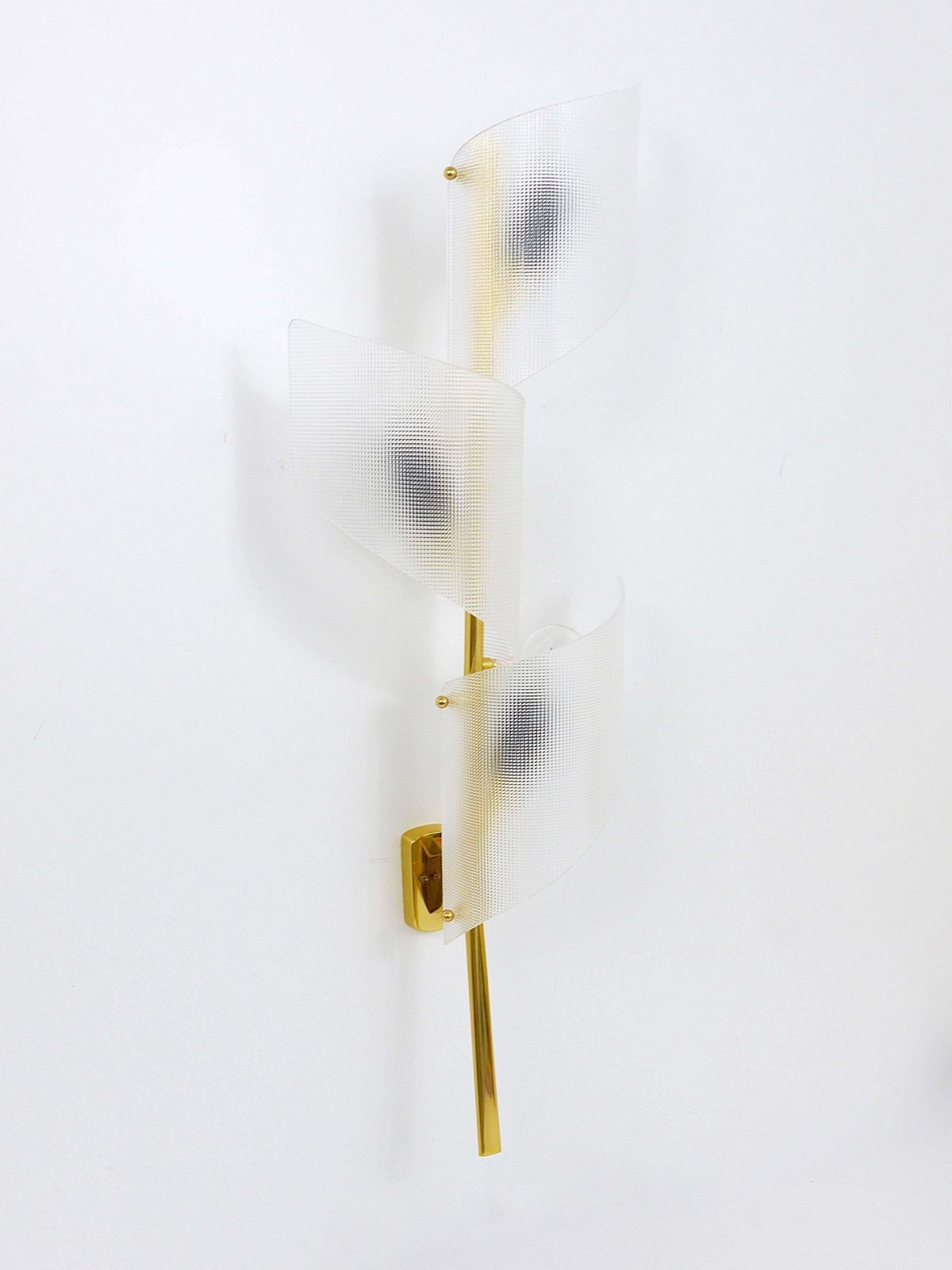 J.T. Kalmar Two Pairs Of Large Floral Auguri Brass Sconces, Austria, 1950s photo vinterior