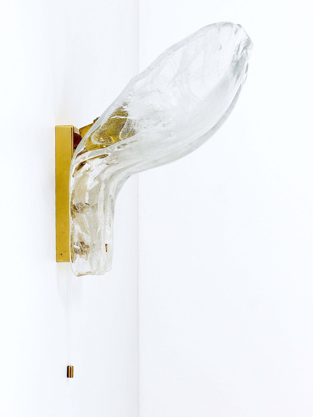 J.T. Kalmar Huge Brass & Melting Glass Petal Sconce, Mid Century Austria, 1970s photo 1290.0