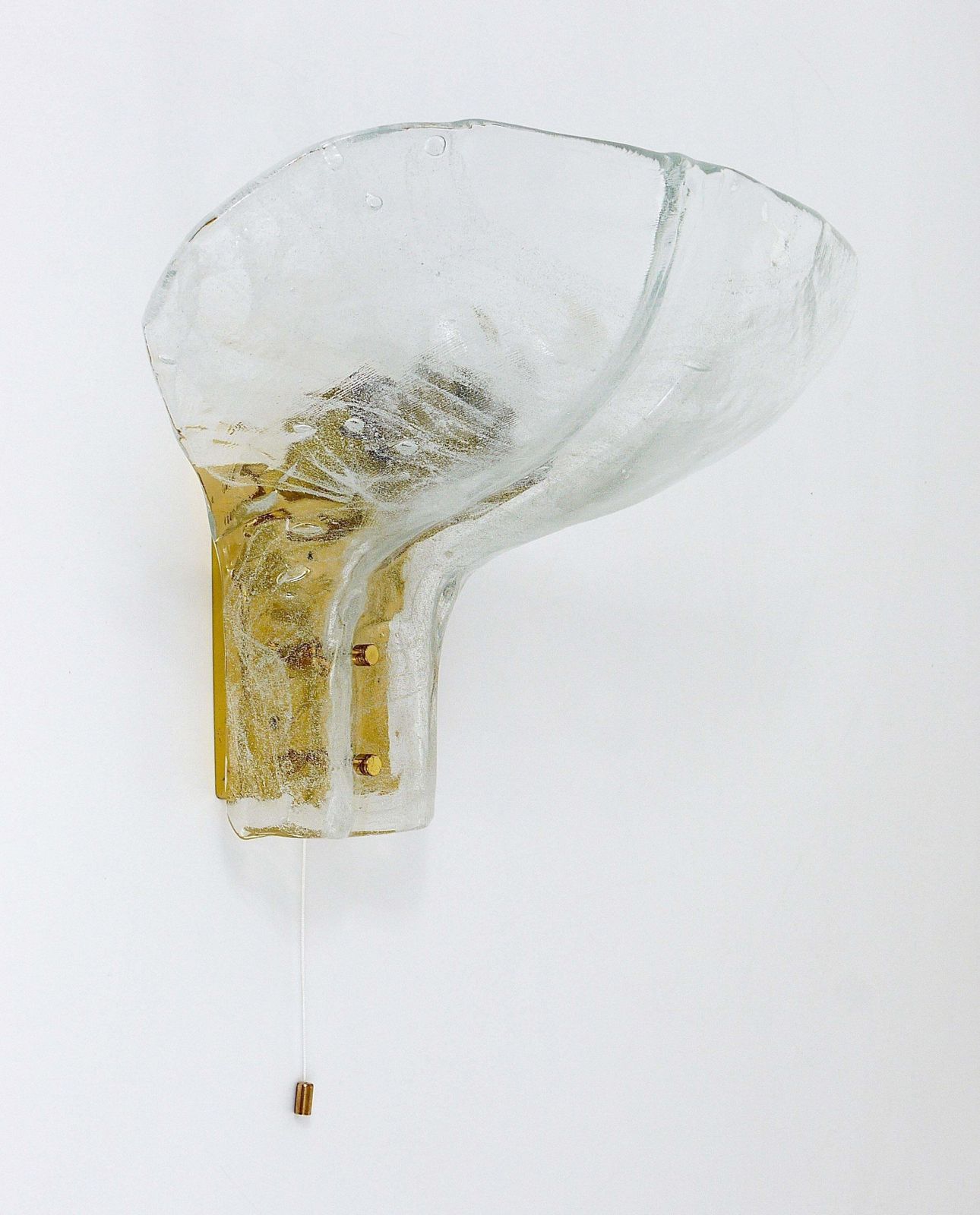 J.T. Kalmar Huge Brass & Melting Glass Petal Sconce, Mid Century Austria, 1970s photo vinterior