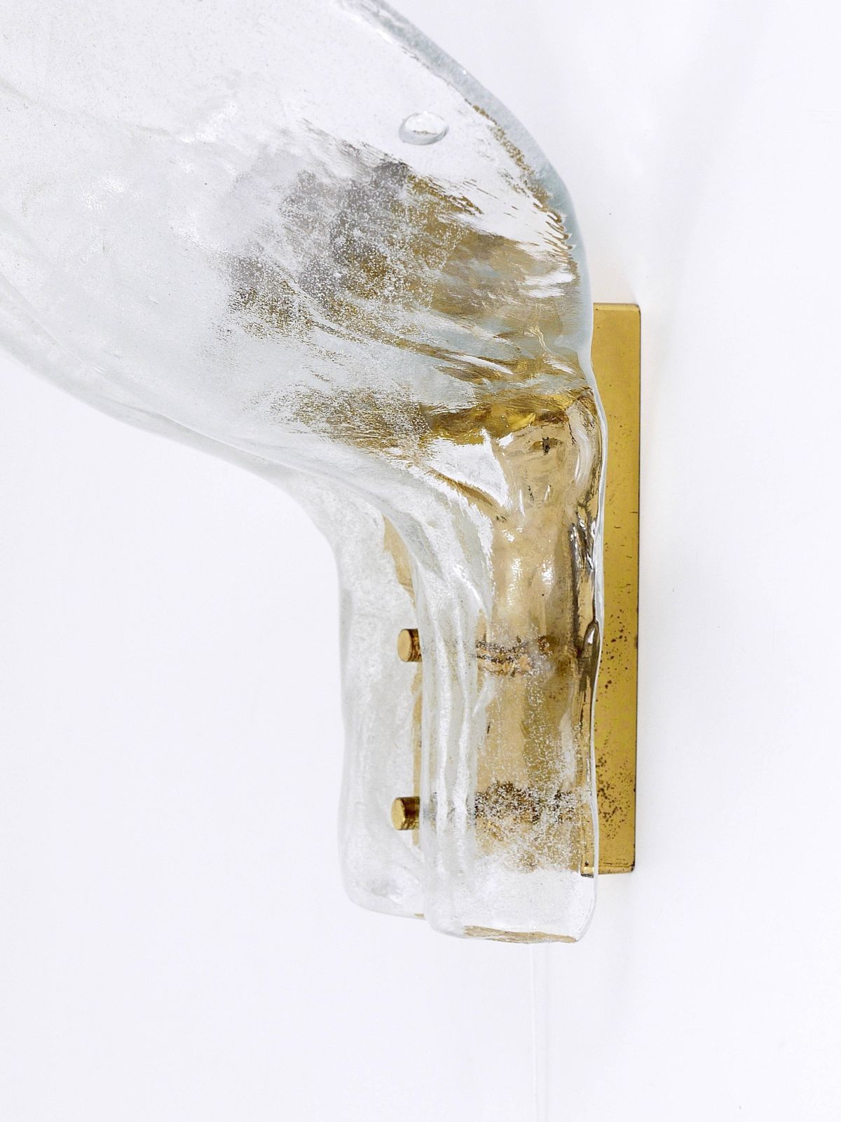 J.T. Kalmar Huge Brass & Melting Glass Petal Sconce, Mid Century Austria, 1970s photo buy