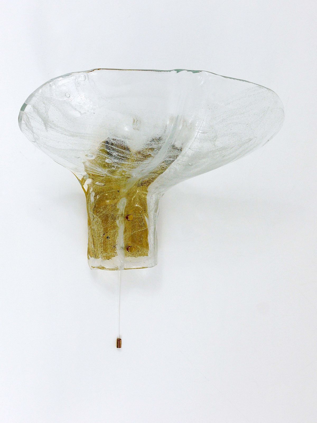 J.T. Kalmar Huge Brass & Melting Glass Petal Sconce, Mid Century Austria, 1970s photo vintage