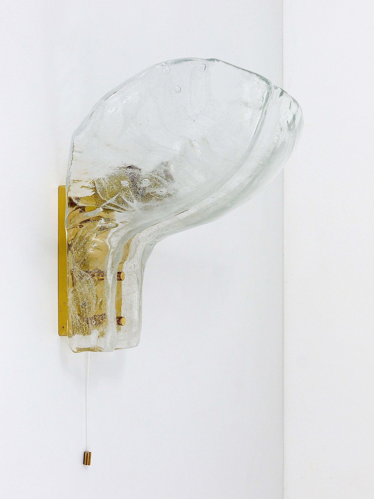 photo furniture J.T. Kalmar Huge Brass & Melting Glass Petal Sconce, Mid Century Austria, 1970s