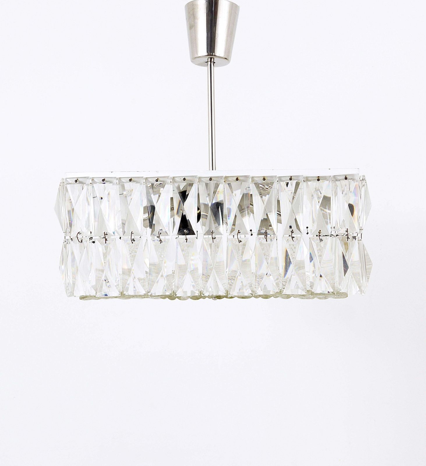 Bakalowits Vienna Midcentury Faceted Crystals Chandelier, Austria, 1960s photo 2096.0