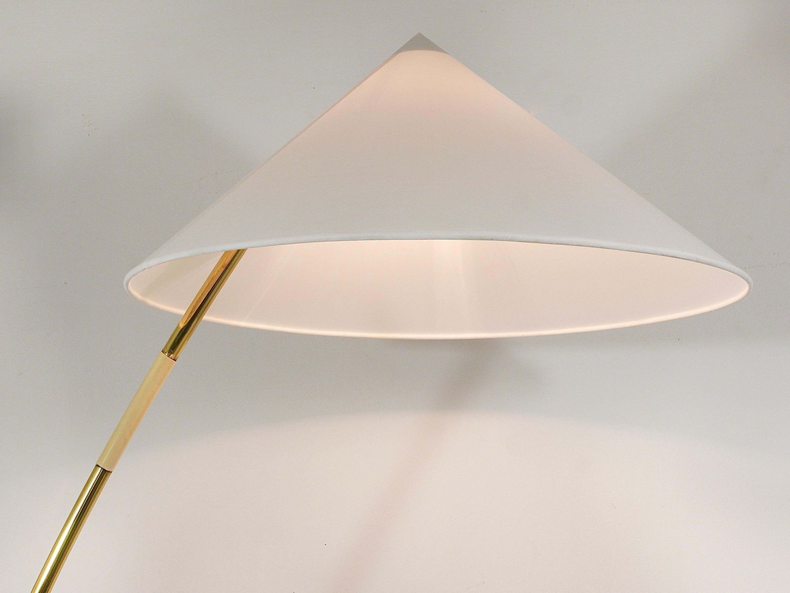 photo for sale Rupert Nikoll Sumatra Mid Century Brass Floor Lamp, Vienna, Austria, 1950s