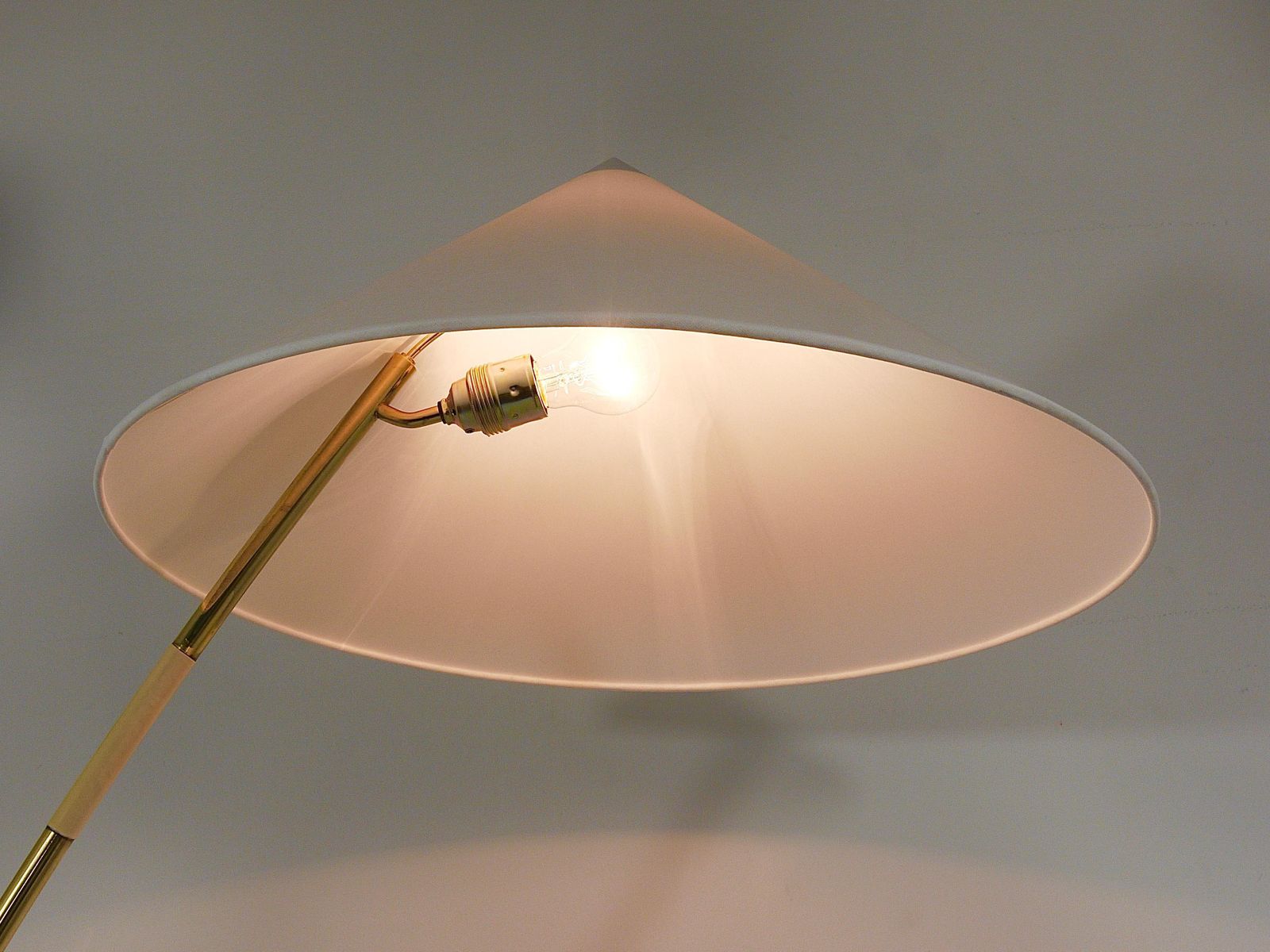 Lighting Rupert Nikoll Sumatra Mid Century Brass Floor Lamp, Vienna, Austria, 1950s photo