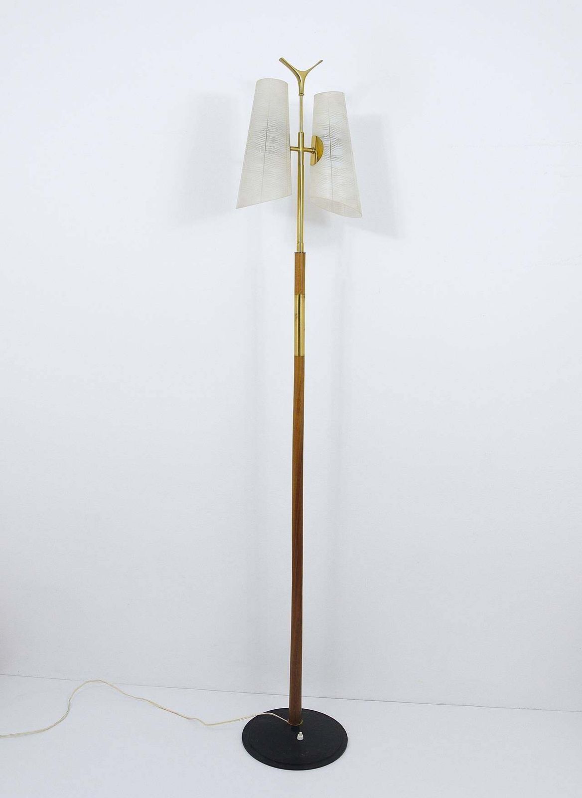 Rupert Nikoll Mid Century Brass Floor Lamp, Austria, 1950s photo Lighting