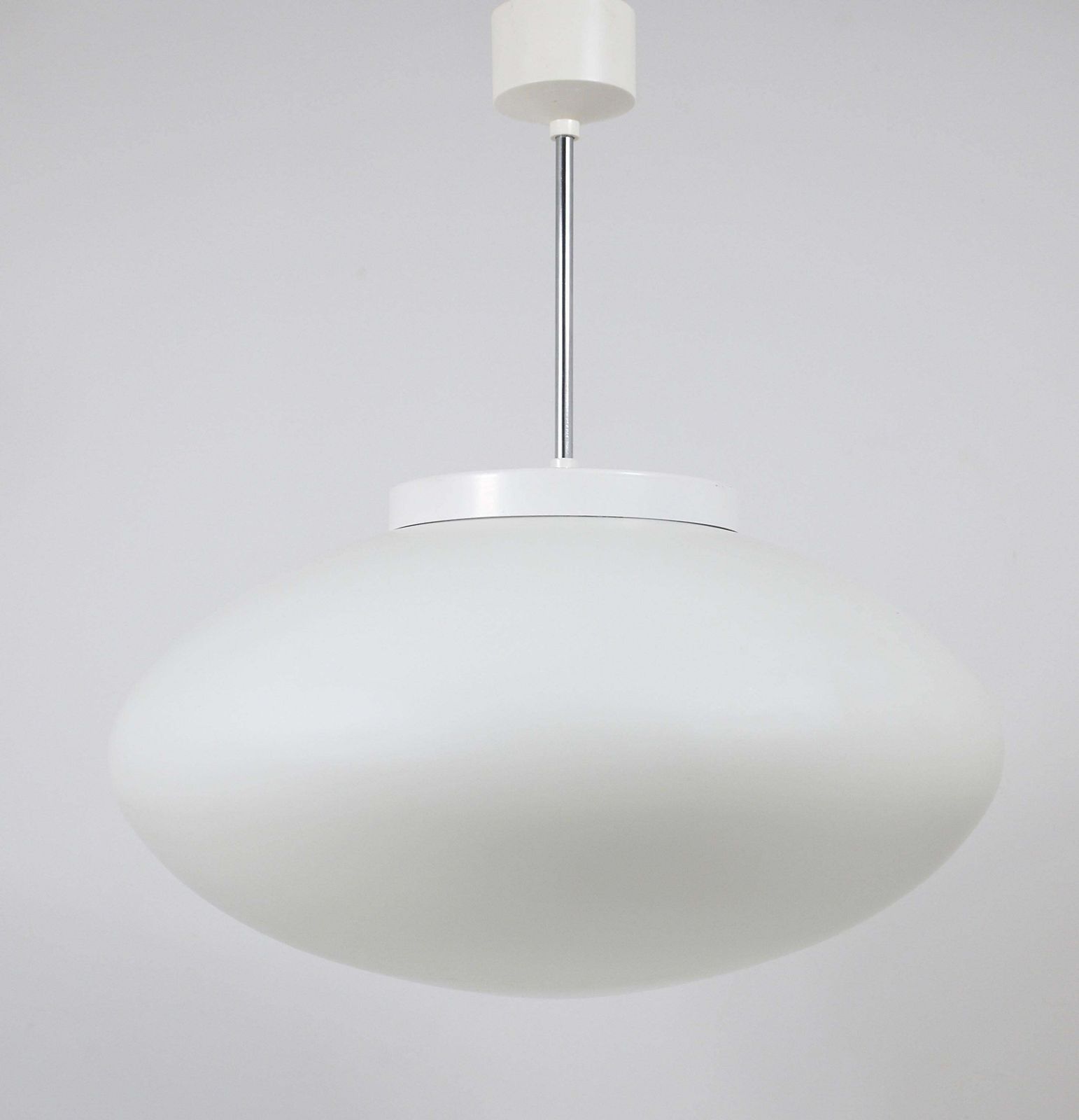 Up To 40 Huge Elliptical Opal Glass Pendant Lights, Lisa Johansson Pape Style photo for sale