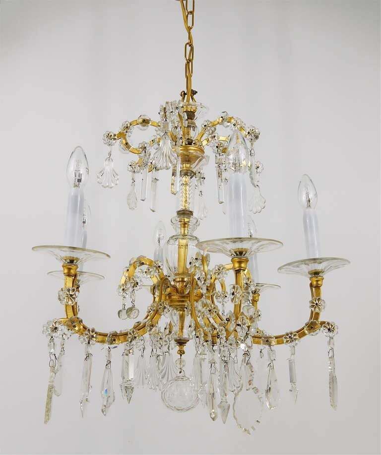 Lobmeyr Baroque Maria Theresia Parlor Chandelier, Crystal Glass, Vienna, 1940s photo for sale