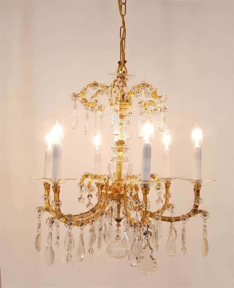 photo for sale Lobmeyr Baroque Maria Theresia Parlor Chandelier, Crystal Glass, Vienna, 1940s