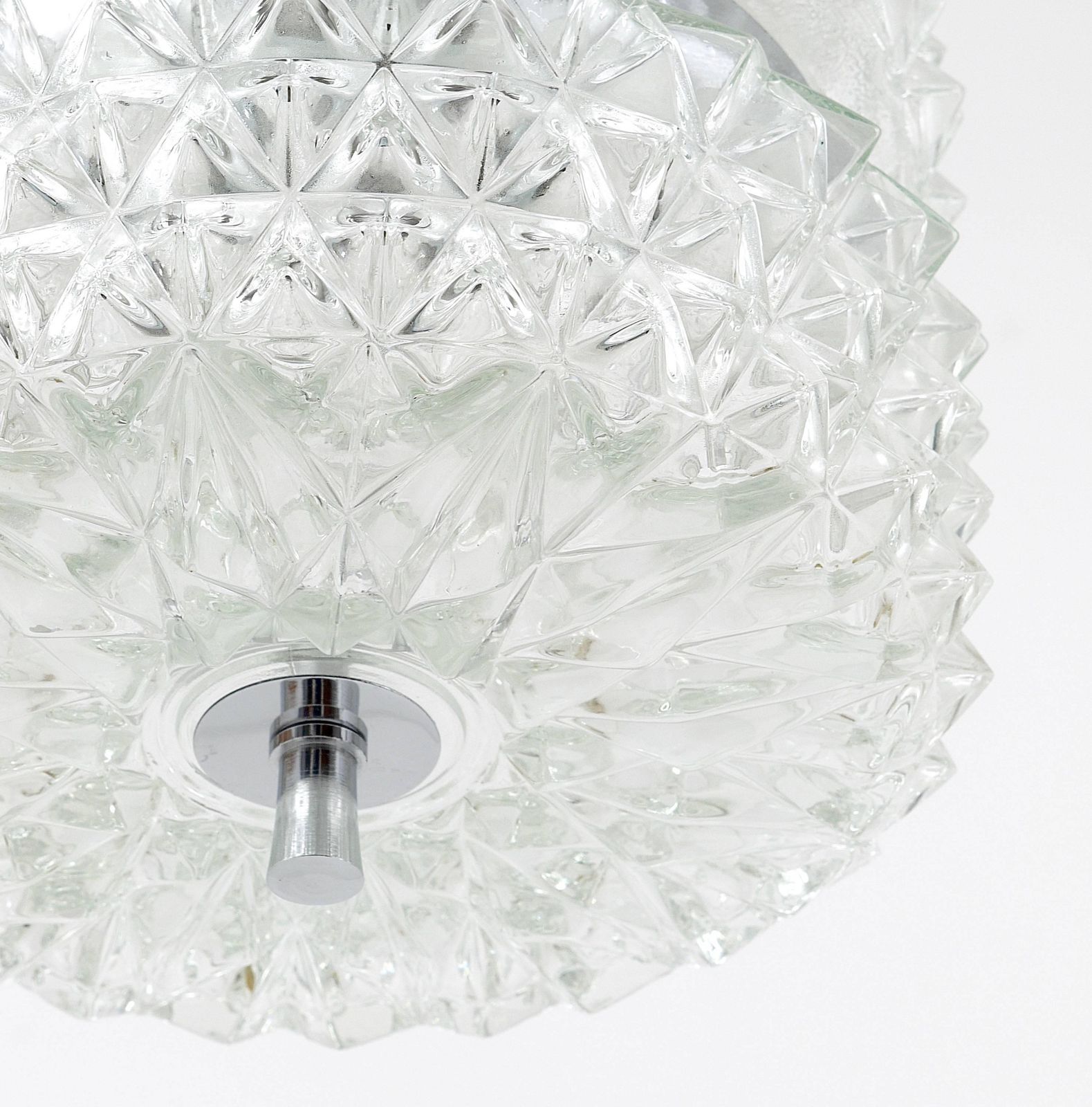 Karl Fagerlund Style Chrome And Faceted Glass Pendant Light From The 1960s photo 766.0