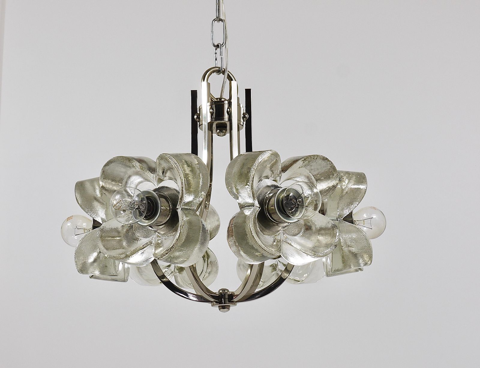 photo vinterior Kalmar Style Crystal Glass Flower Pendant Chandelier By Sische, Germany, 1970s