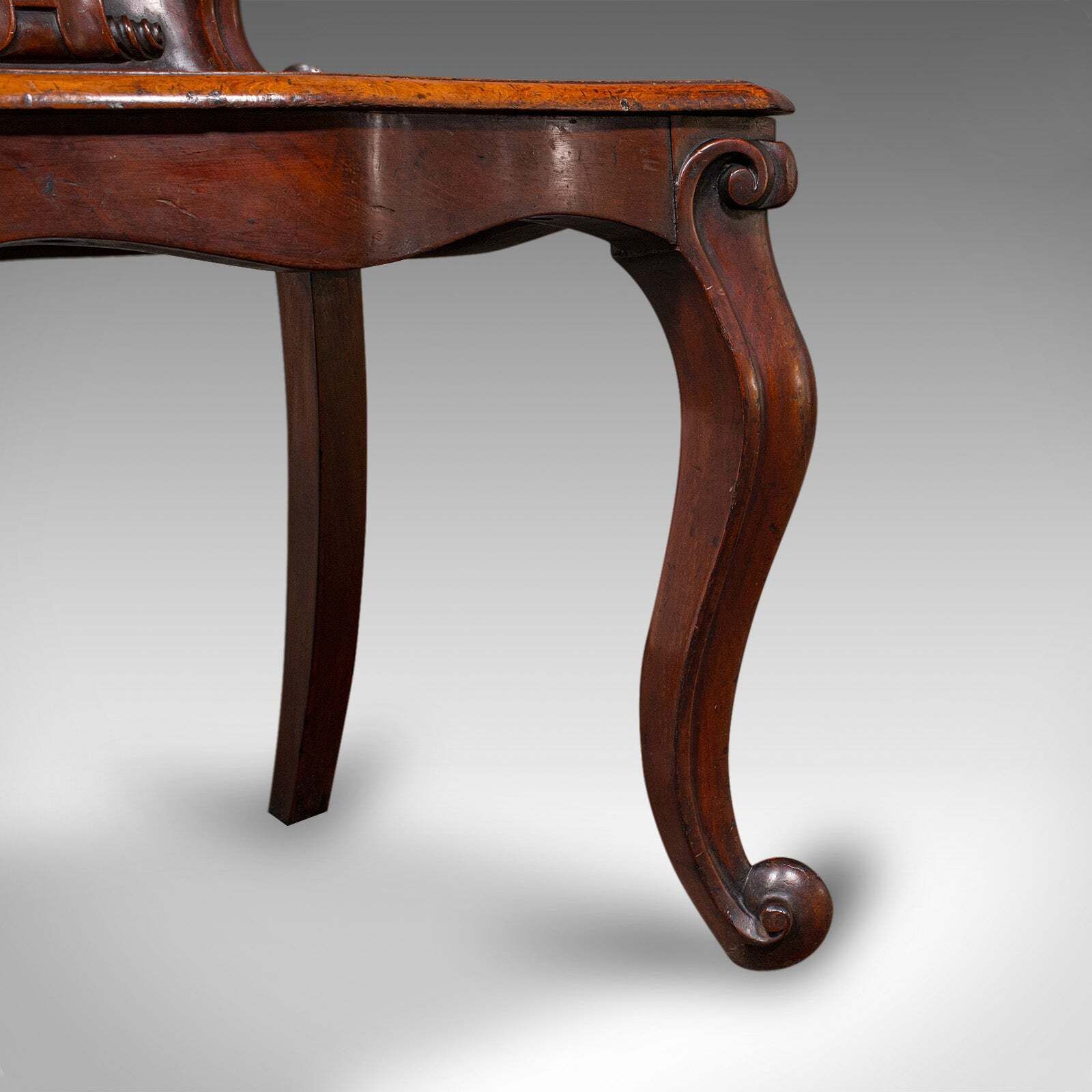 985.0 Antique Law Chambers Hall Chair, Scottish, Walnut, Reception Seat, Victorian photo