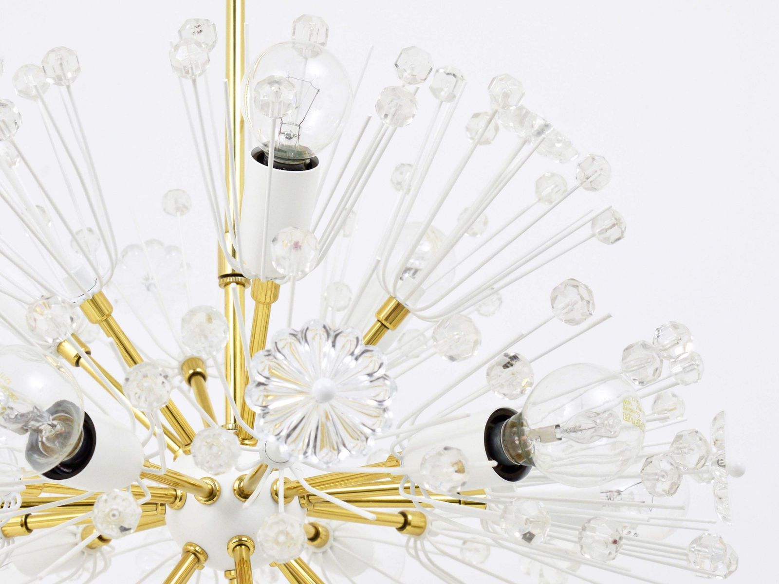 Emil Stejnar Blowball Sputnik Brass Chandelier By Rupert Nikoll, Austria, 1950s photo for sale