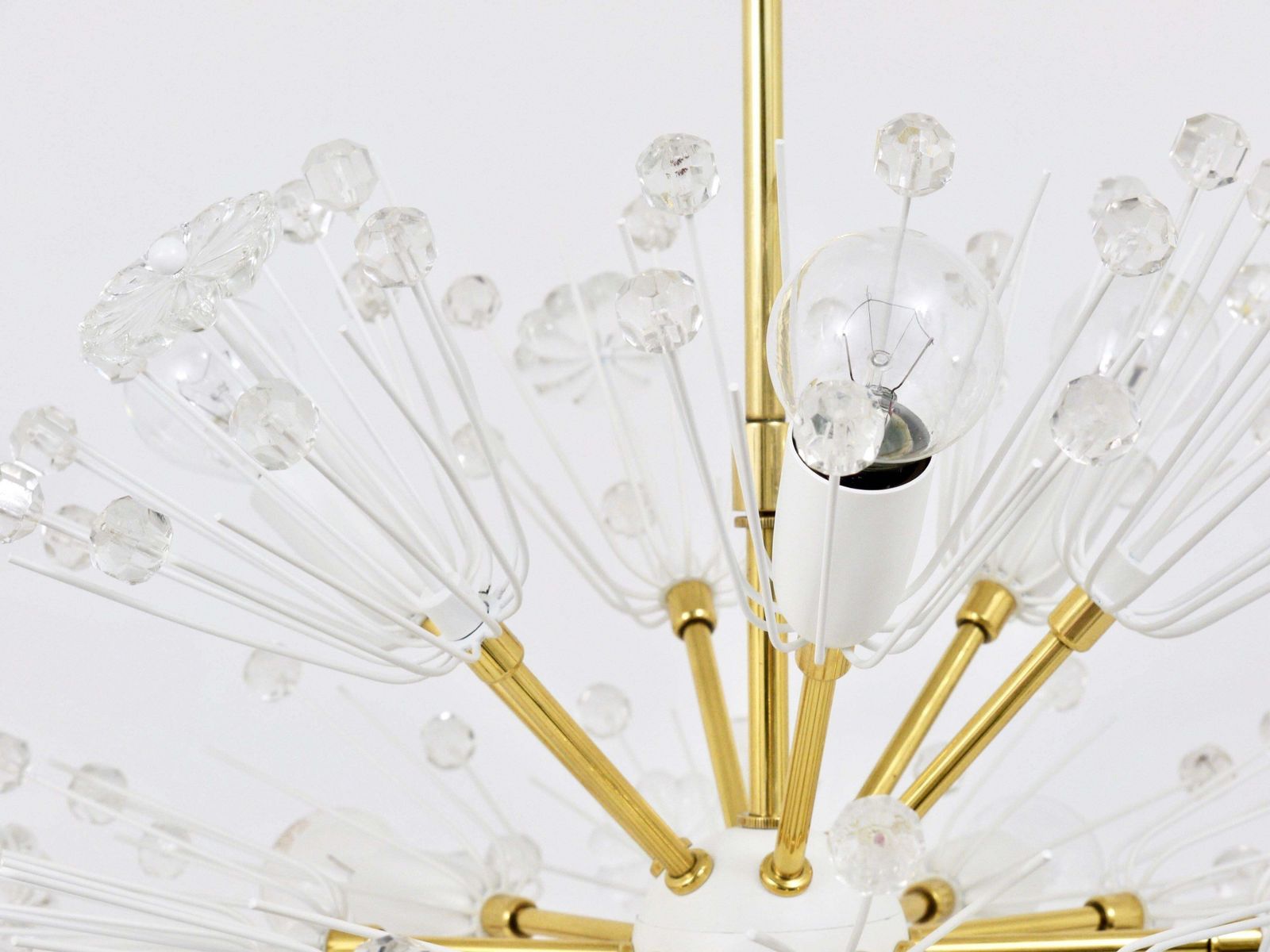 photo furniture Emil Stejnar Blowball Sputnik Brass Chandelier By Rupert Nikoll, Austria, 1950s