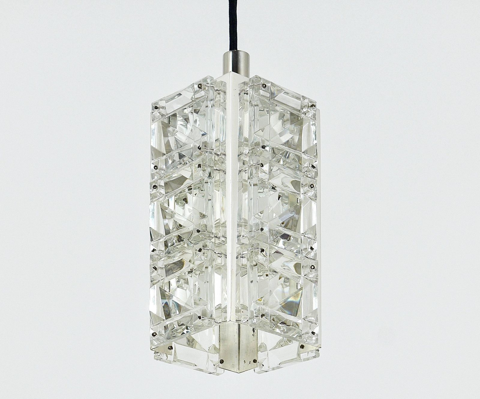 Bakalowits Vienna, Up To Three Faceted Crystal Pendant Lamps, Austria, 1960s photo for sale