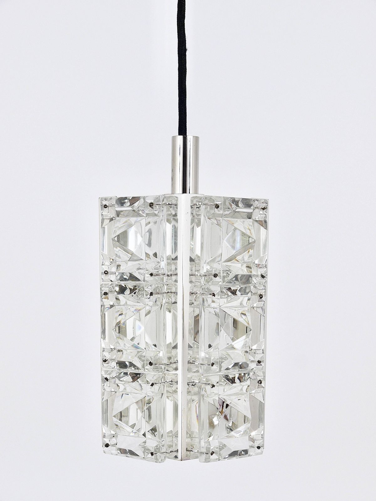Lighting Bakalowits Vienna, Up To Three Faceted Crystal Pendant Lamps, Austria, 1960s photo