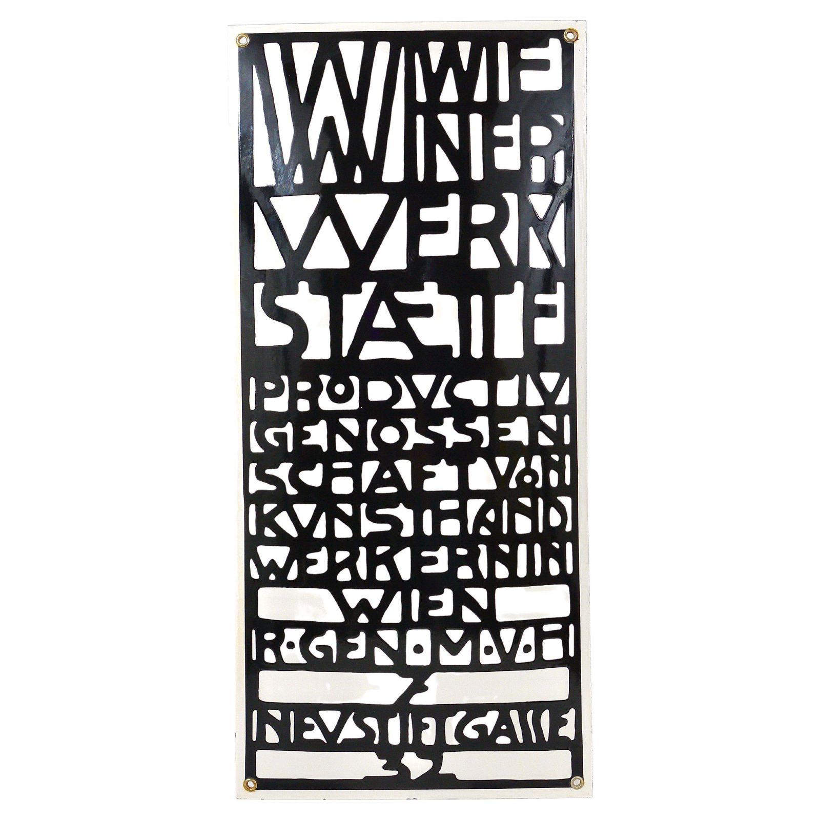 Rare Domed Wiener Werkstaette Vienna Art Nouveau Enameled Advertising Sign