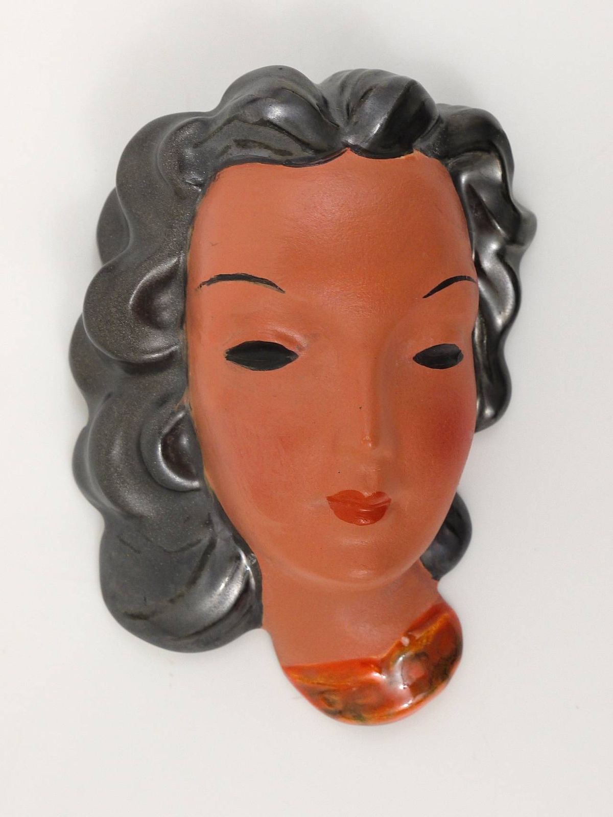 Goldscheider Vienna Set Of Four Wall Masks By Adolf Prischl, Austria, 1950s photo vintage