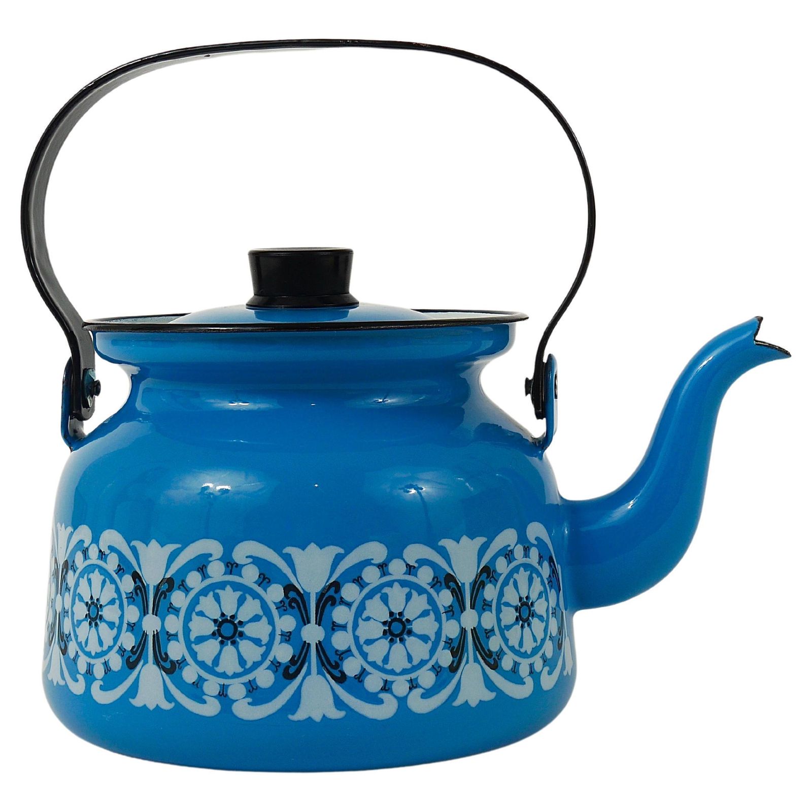 Kaj Franck Mid Century Enamel Tea Pot Kettle, Finel Arabia, Finland