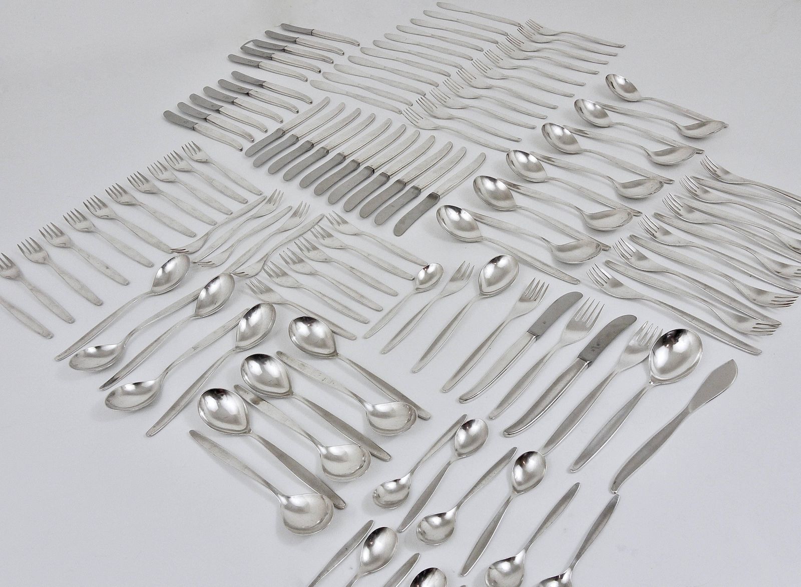 Comprehensive Wmf Stockholm Silver Plated Flatware, Kurt Mayer, Germany, 1960s photo vintage