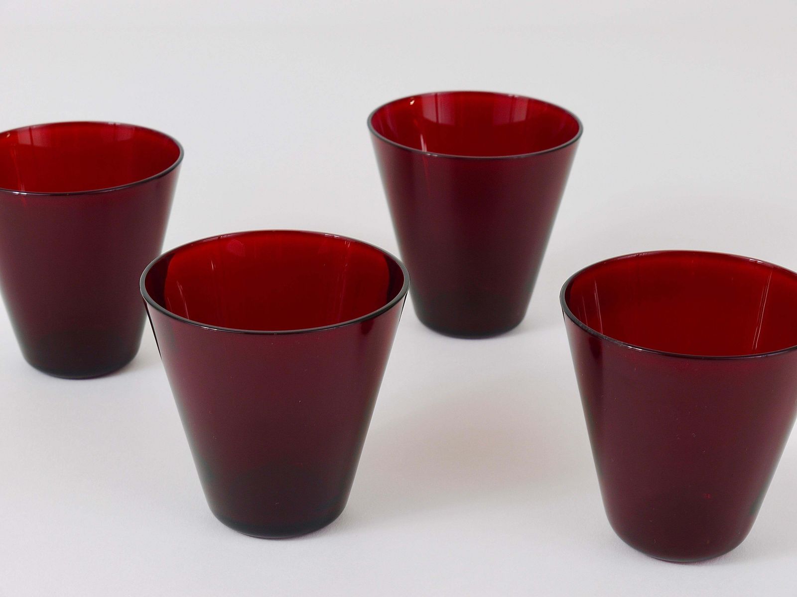 Four Kaj Franck Kartio Midcentury Drinking Glasses By Nuutajarvi Nottsjo Finland photo vinterior