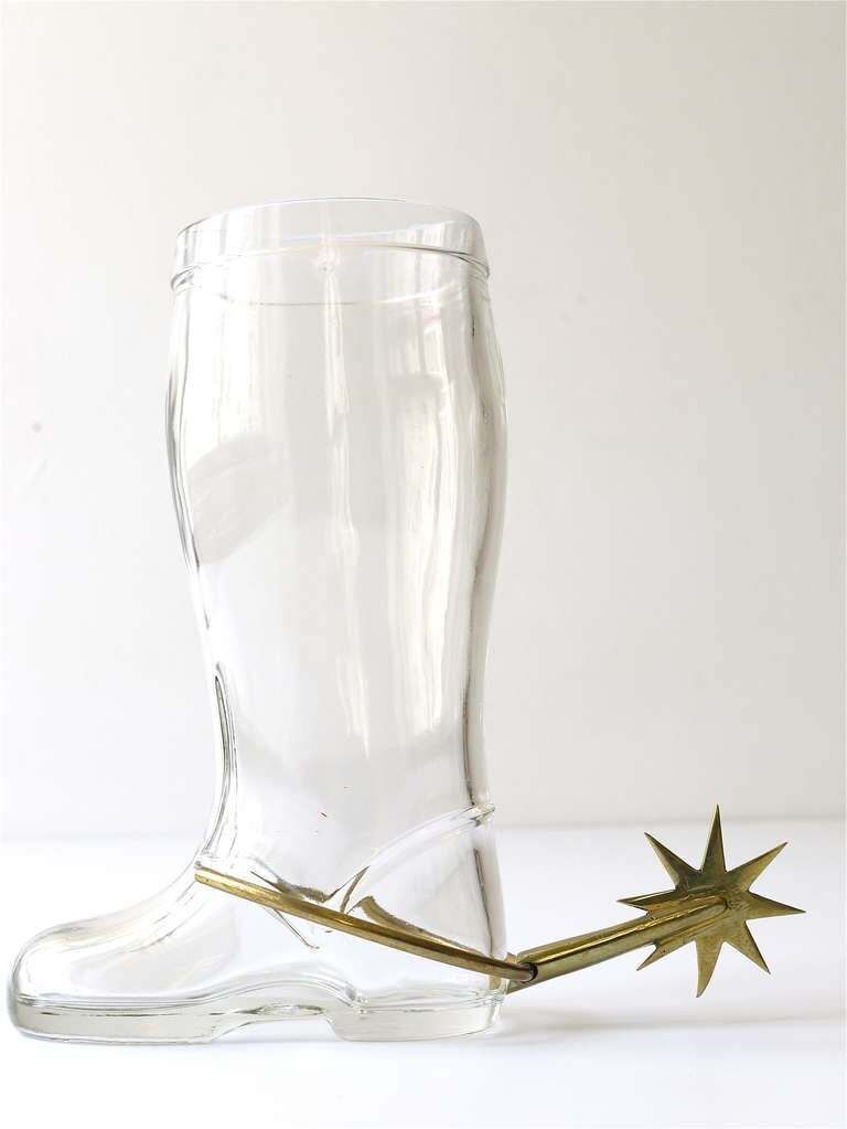 Carl Auböck Boot Pitcher, Vase, Drinking Glass With Brass Spur, Austria, 1950s photo furniture