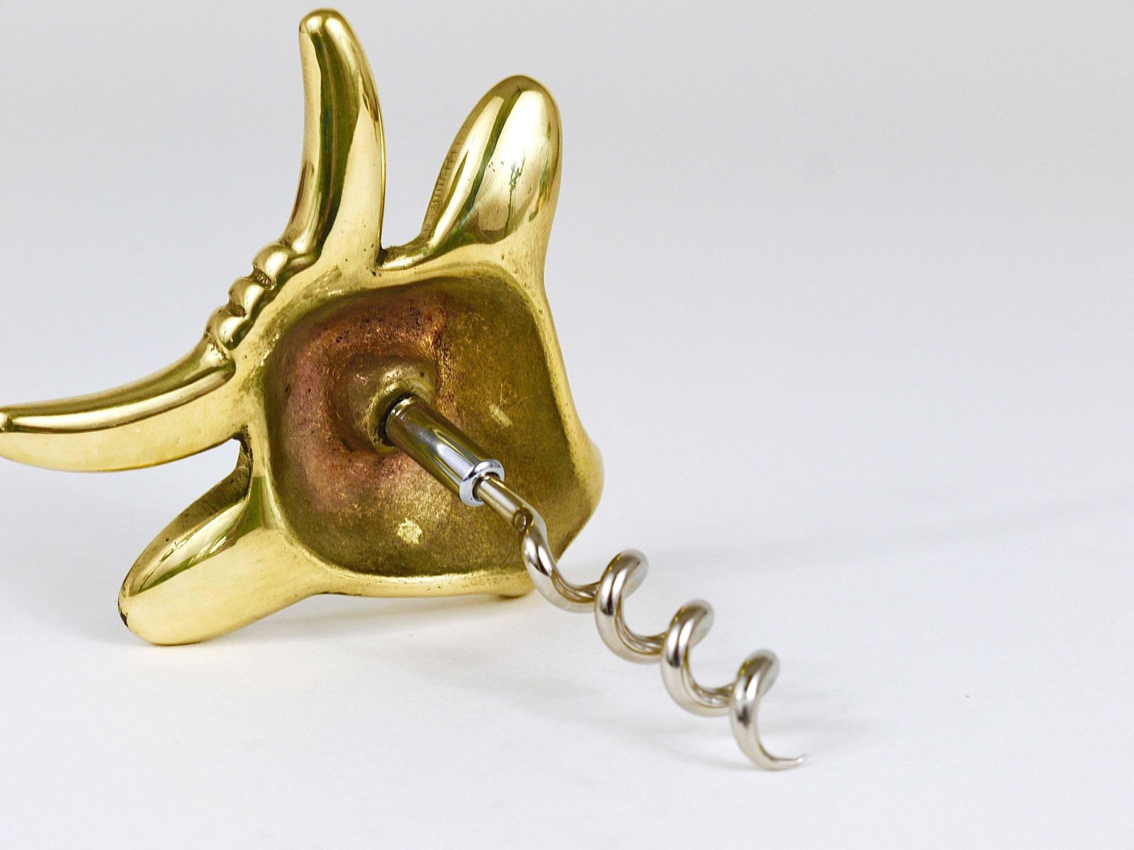 Walter Bosse Cow Brass Cork Screw Bottle Opener, Herta Baller, Austria, 1950s photo vinterior