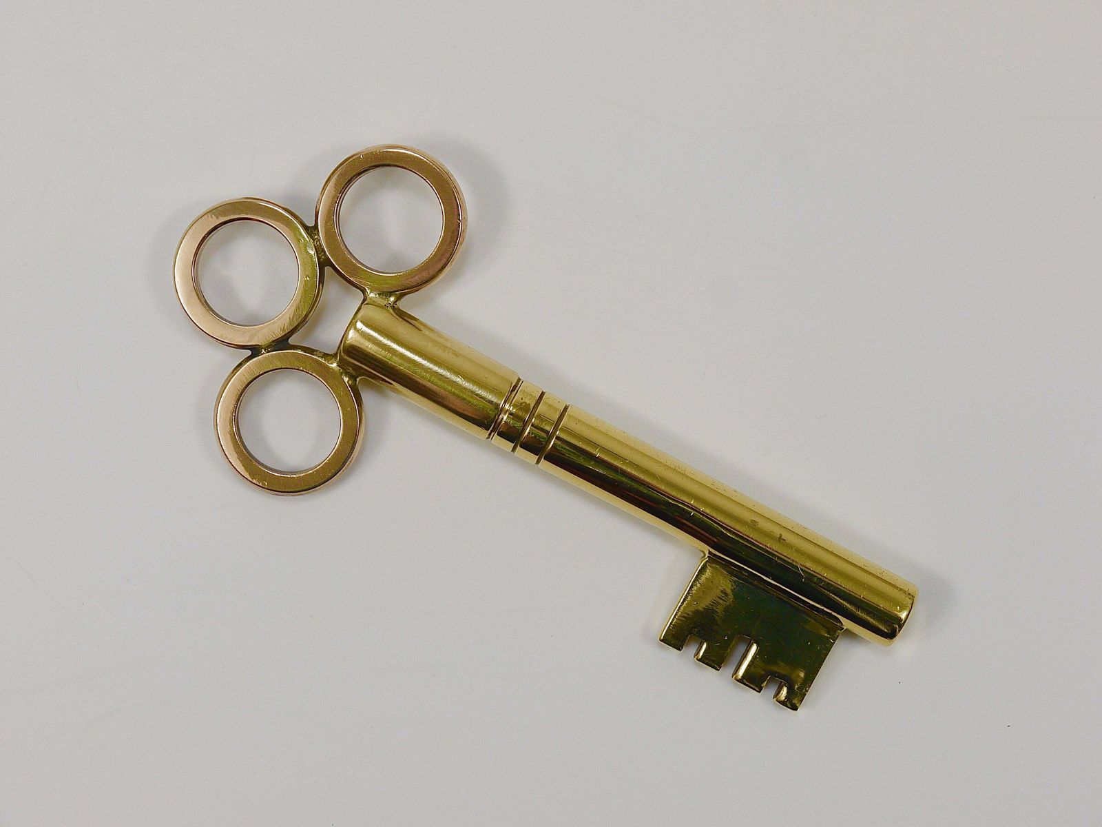 Large Carl Aubock Brass Key Corkscrew Bottle Opener Paperweight, Austria, 1950s photo 637.0