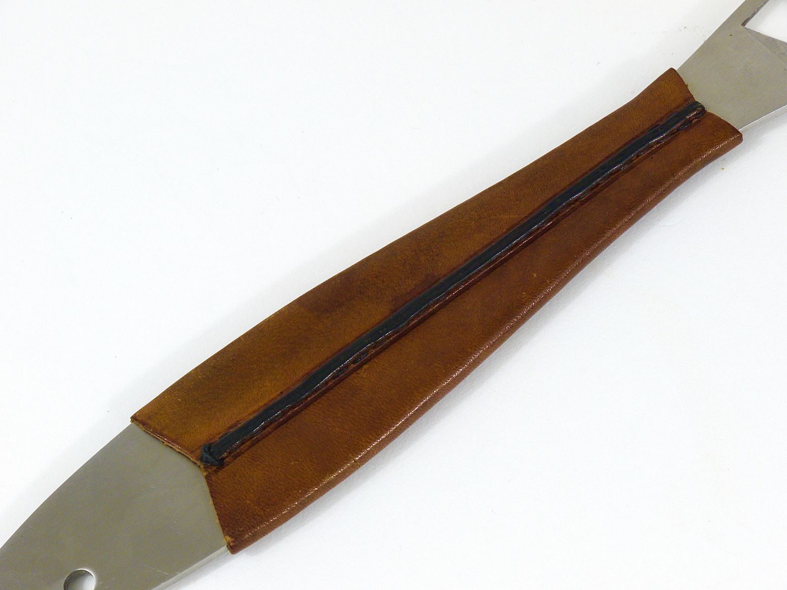 Home Decor Carl Auböck Neptune Fish Bottle Opener, Leather & Steel By Amboss Austria, 1950s photo