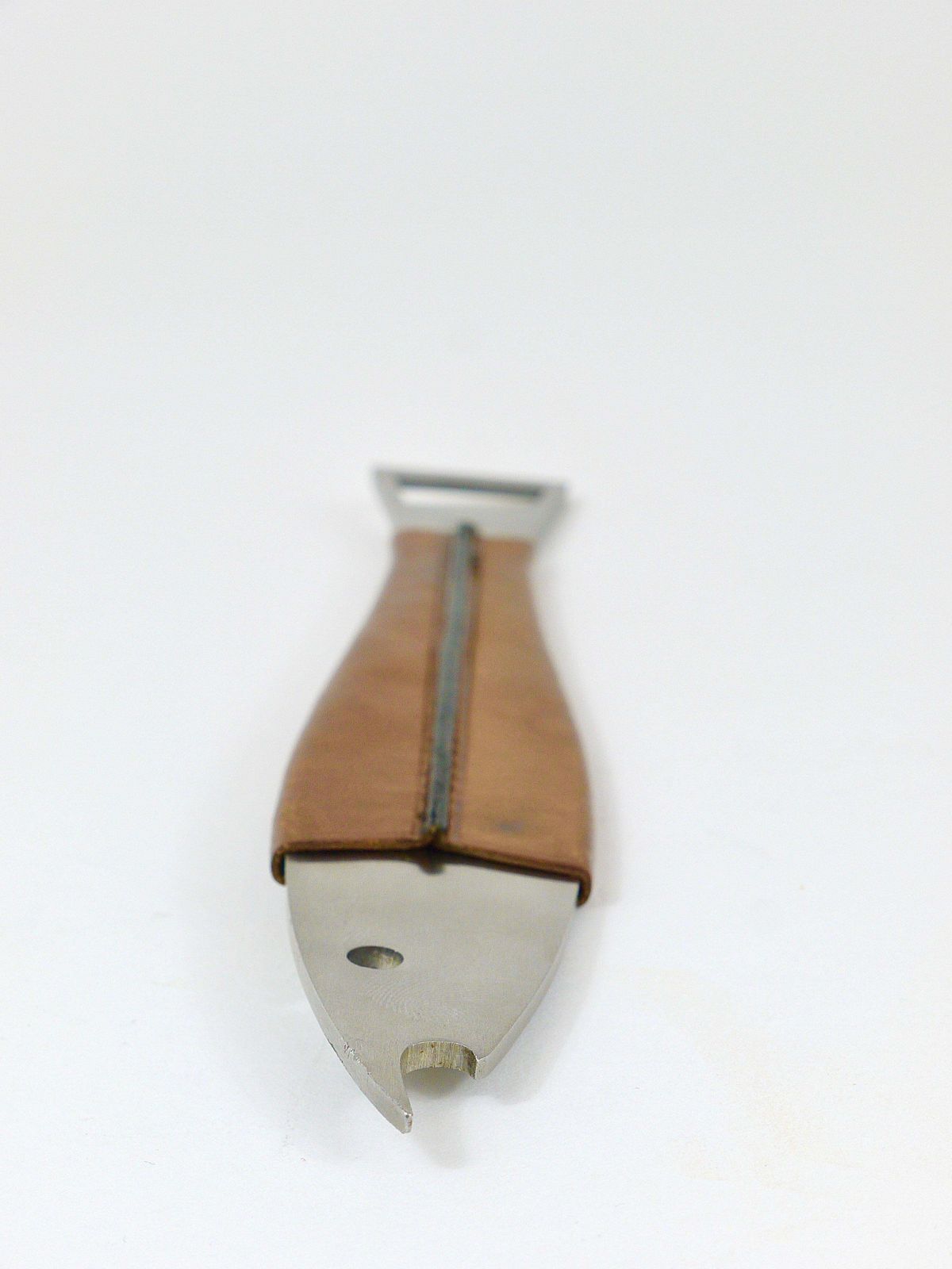 photo buy Carl Auböck Neptune Fish Bottle Opener, Leather & Steel By Amboss Austria, 1950s