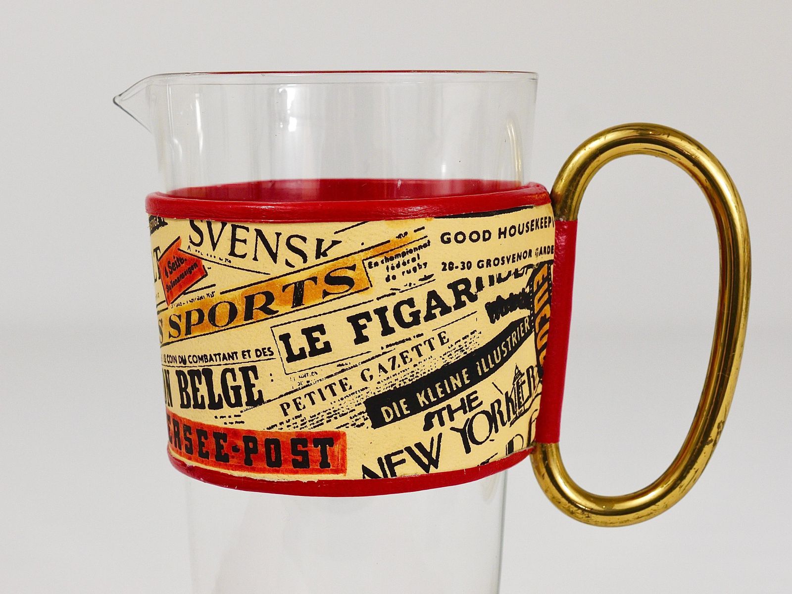 photo furniture Carl Auböck Martini Newspaper Midcentury Glass Pitcher, Austria, 1950s