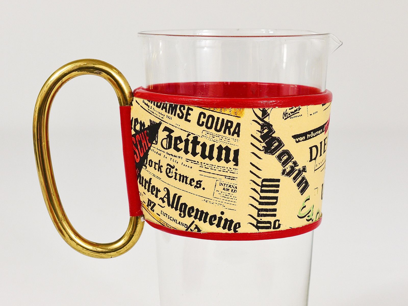 photo vinterior Carl Auböck Martini Newspaper Midcentury Glass Pitcher, Austria, 1950s