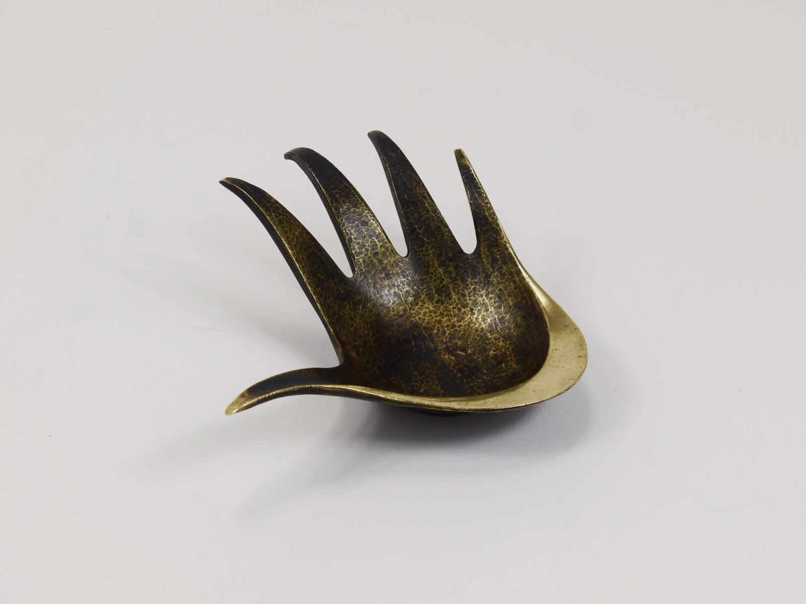 Walter Bosse Sculptural Brass Hand Bowl Or Ashtray, Herta Baller, Austria, 1950s photo 548.0