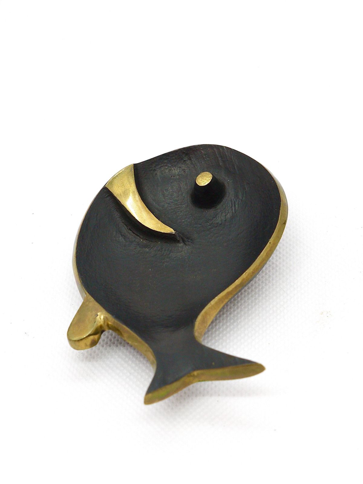 Walter Bosse Fish Midcentury Brass Bowl Or Ashtray, Herta Baller, 1950s photo vinterior