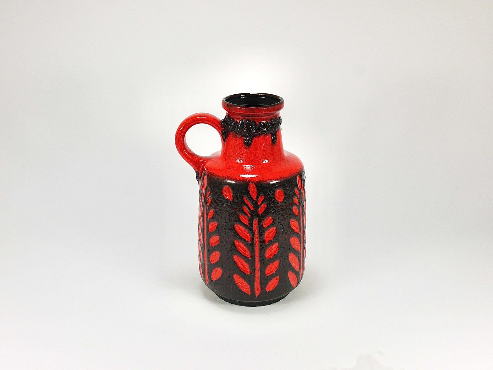 photo furniture Tall Fat Lava Art Pottery Floor Vase By Scheurich, Western Germany, 1970s