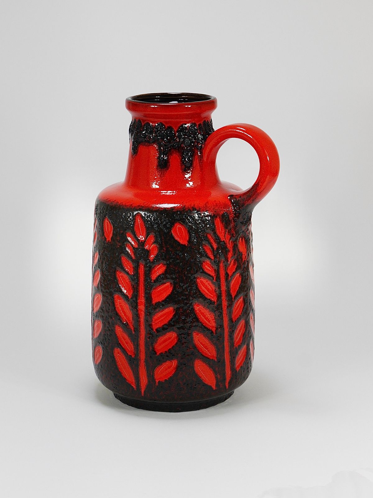 photo vinterior Tall Fat Lava Art Pottery Floor Vase By Scheurich, Western Germany, 1970s